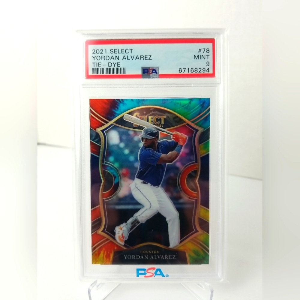 2021 Panini Select Yordan Alvarez #78 Tie-Dye serial numbered 3/20 PSA 9 MINT